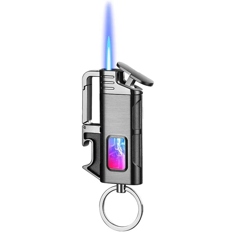 Portable Multiple-functional Torch Metal Lighter Key Chain Outdoor Tools Smoking Accessories Cigarette Cigar Lighters