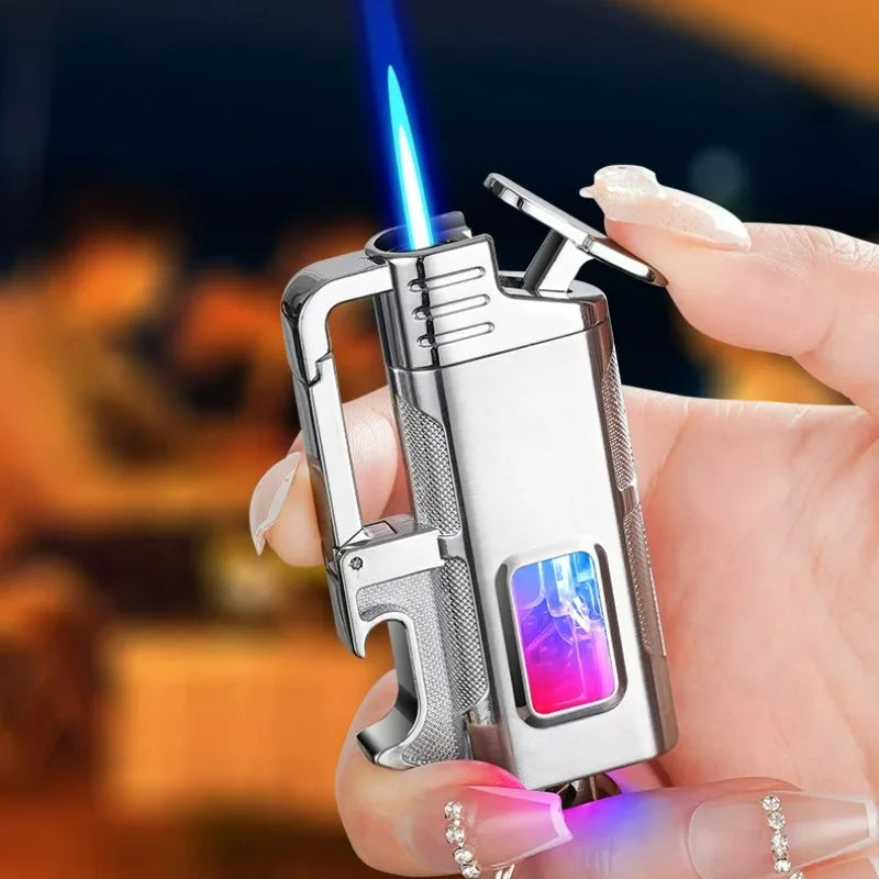 Portable Multiple-functional Torch Metal Lighter Key Chain Outdoor Tools Smoking Accessories Cigarette Cigar Lighters